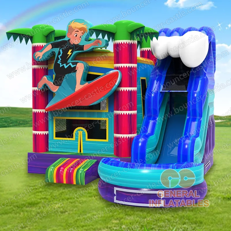 Water slide with sealed pool